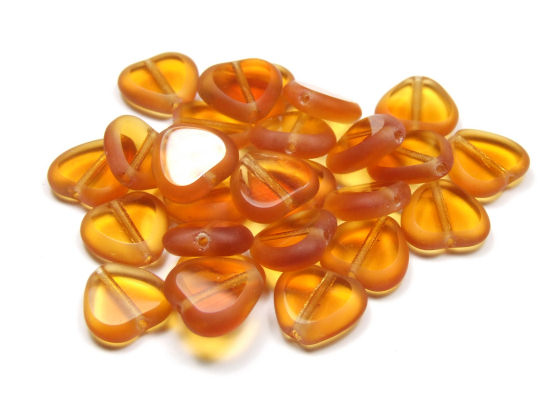 Glasperle, Herz, 8mm, Topaz