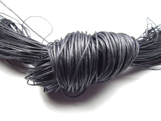 Baumwollband, gewachst, 1,0 mm, schwarz