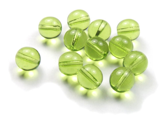 Glasperlen, rund, 8mm, peridot
