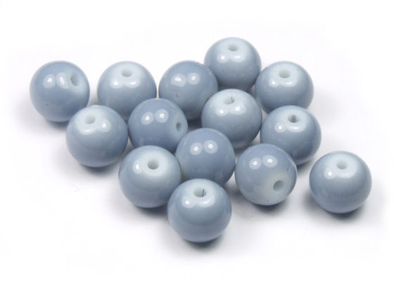 Perlen aus Glas, 8mm, opak-silbergrau