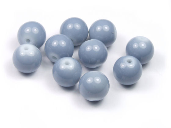 Perlen aus Glas, 10mm, opak-silbergrau