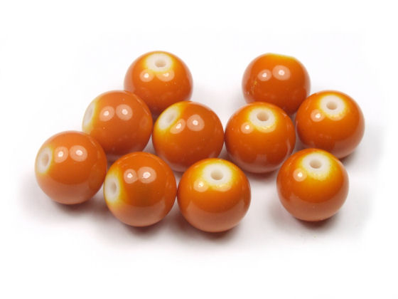 Perlen aus Glas, 10mm, opak-orange