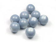 Perlen aus Glas, 12 mm, opak-silbergrau