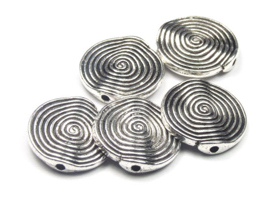 Metallperle, flache Taler,  20 mm