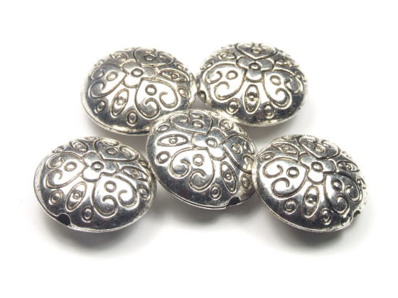 Metallperle, Taler, 18 mm