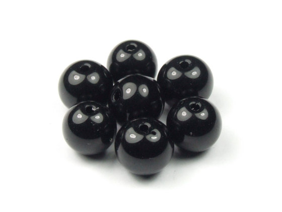 Perlen aus Kristallglas, rund,  8mm, schwarz