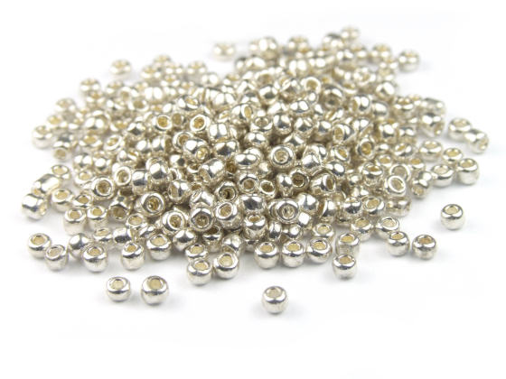 Rocailles, 2,5 mm, Glanz, Silber