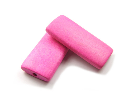 Holzperlen, 40x20 mm, pink