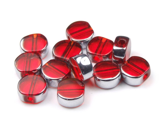 Glasperlen, 8 mm,  rot