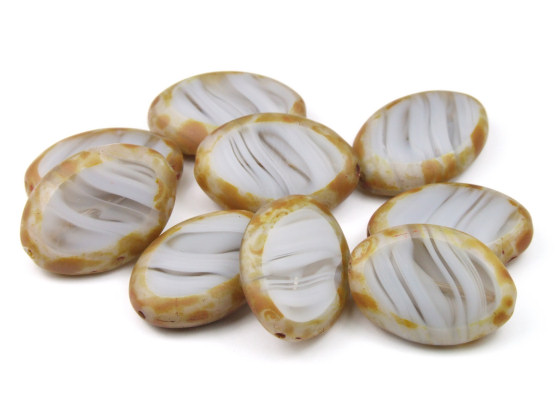 Glasperle, bhmisch, 20x14 mm, steinoptik