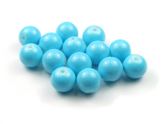 Basteln mit Perlen aus Glas, 8mm, opak-t�rkis