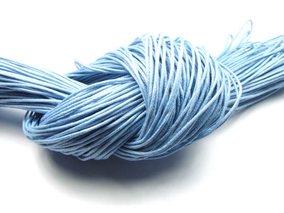Baumwollband, gewachst, 1,0 mm, himmelblau