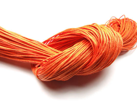 Baumwollband, gewachst, 1,0 mm, orange