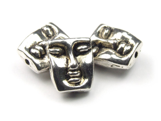 Metallperle, Maske, 12x10 mm