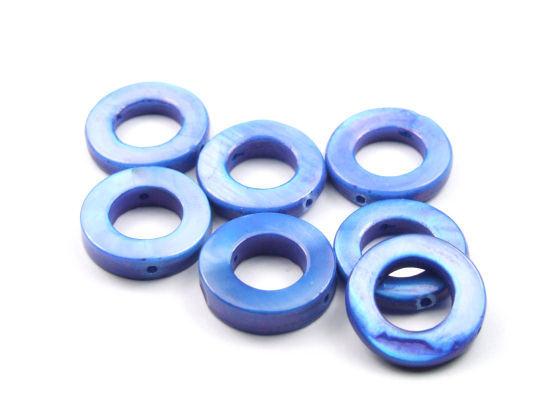 Perlen aus Perlmutt, 15 mm, blau