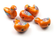 Perlen aus Porzellan, orange