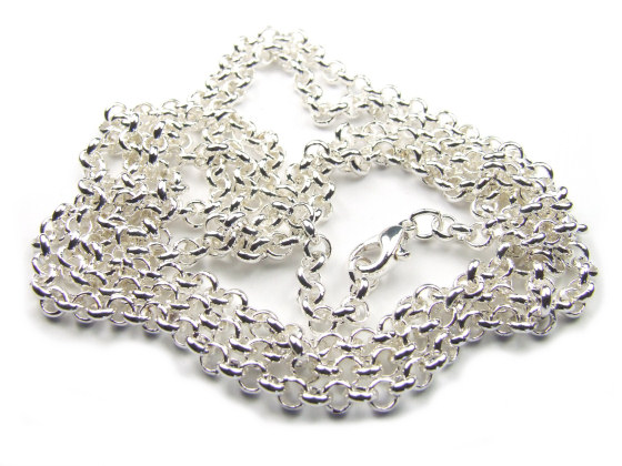 Kette mit Verschluss, 90 cm, silber
