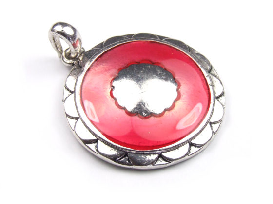 Emaille Anh�nger,  36 mm, rot