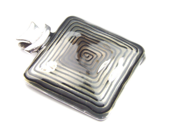 Emaille Anhnger, Serie Greco, 40x40 mm