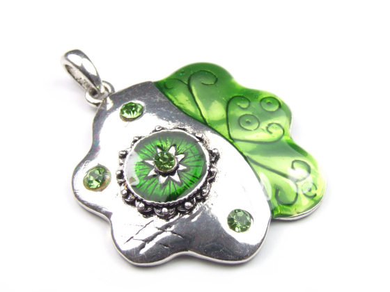 Strass Anhnger, Emaille, 45 mm, grn