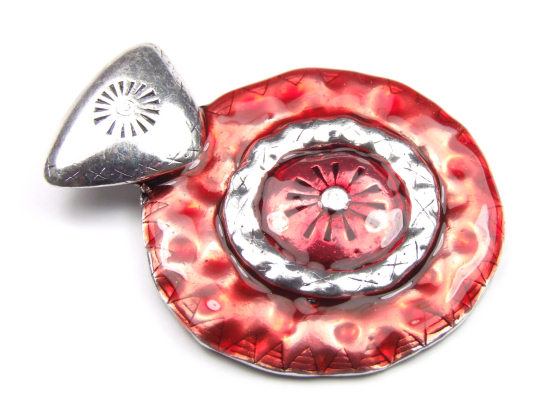 Emaille Anh�nger, 50 mm, rot