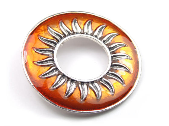 Emaille Anhnger,  45 mm, orange
