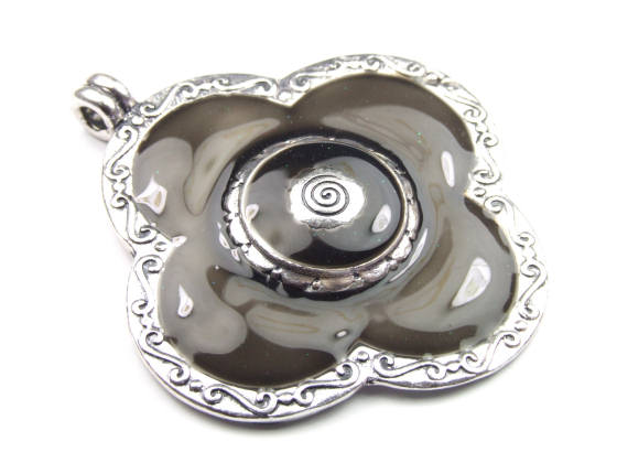 Emaille Anhnger, 50 mm, schwarz