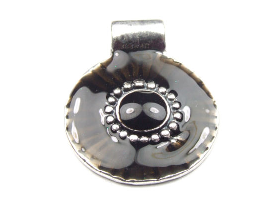 Emaille Anh�nger, 25 mm, schwarz