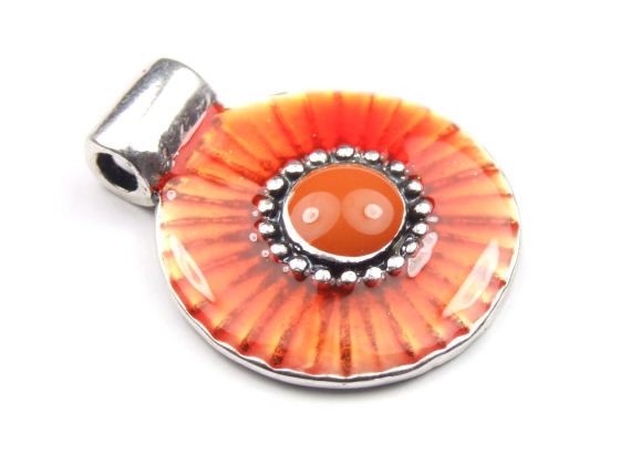 Emaille Anh�nger, 25 mm, orange