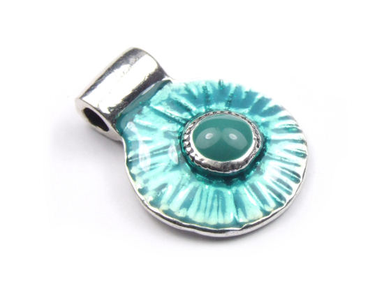Emaille Anh�nger, 20 mm, t�rkis