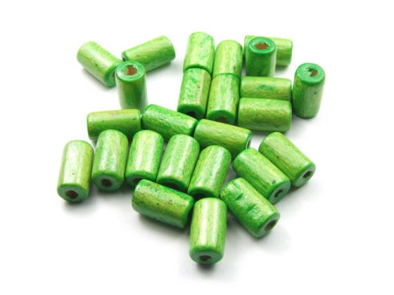 Holzperlen, Walzen, 10x5 mm, grn