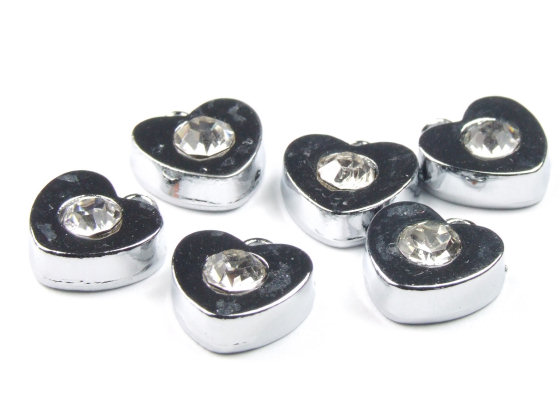 Anhnger 'Herz', mit Strastein, 10 mm