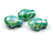 Perlen aus Porzellan, grün