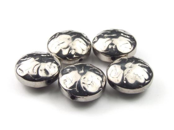 Glasperle, 14 mm, silber AB