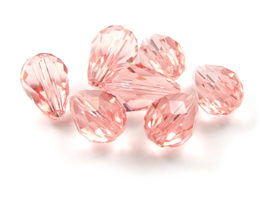 Kristalltropfen, 15x10 mm, Puderrosa