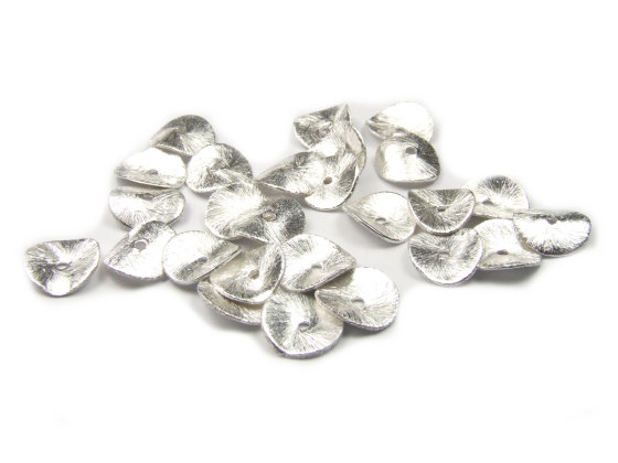 Metallperlen, gebrstet, runde Scheiben  10 mm