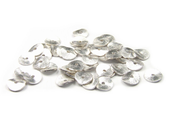 Metallperlen, gebrstet, runde Scheiben  8 mm