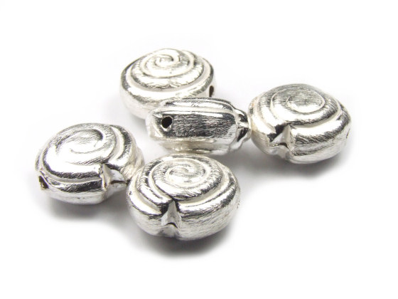Metallperlen, gebrstet, Schnecken, 15x7 mm