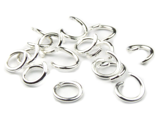 Binderinge 'Match' versilbert, 8x0,9 mm
