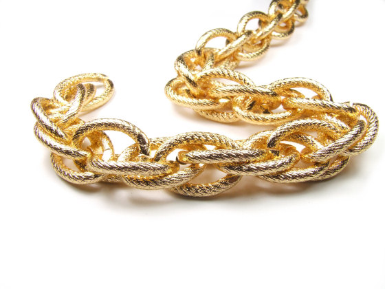 Gliederkette, Aluminium, 25x15 mm, gold