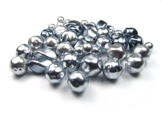 Perlenmix , silber