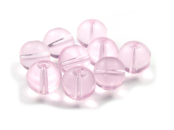 Glasperlen, rund, 10mm, pink