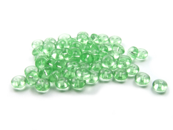 Glasperlen, Scheiben, 7x4 mm, grün