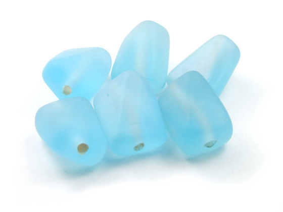 Glasperlen,  Trapez, 13x8 mm, t�rkis