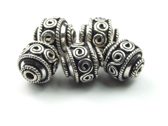 Metallperle, verziert, 11 mm