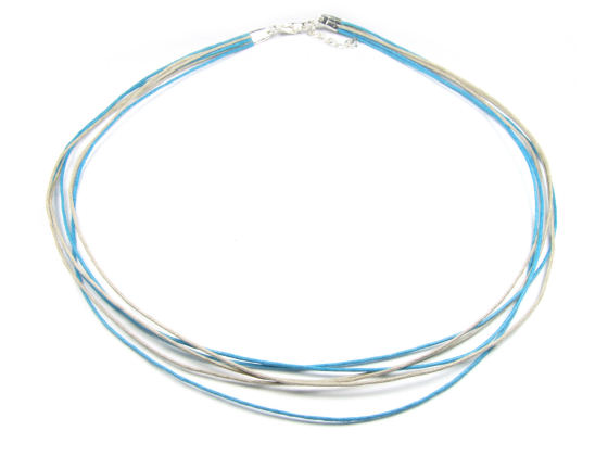B�ndchenkette, schlicht,  t�rkis-grau