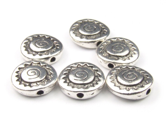 Metallperle, versilbert,  12 mm