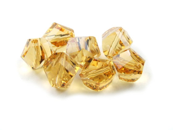 Schliffperlen, Glasschliffperlen, 7 mm, amber