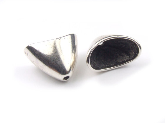 Endkappen, schlicht, 20x16 mm, silberfarben