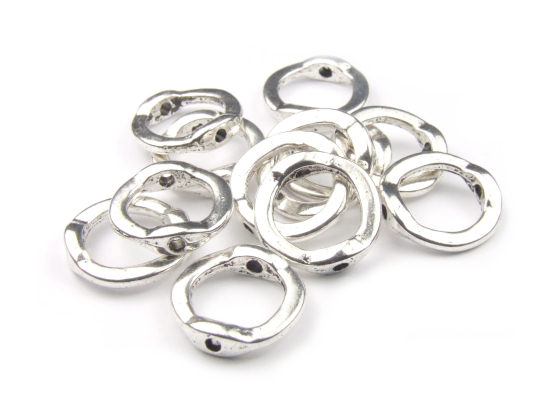 Metallperlen, gebohrte Ringe, 13x13 mm